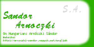 sandor arnoczki business card