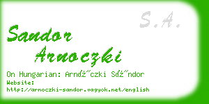 sandor arnoczki business card